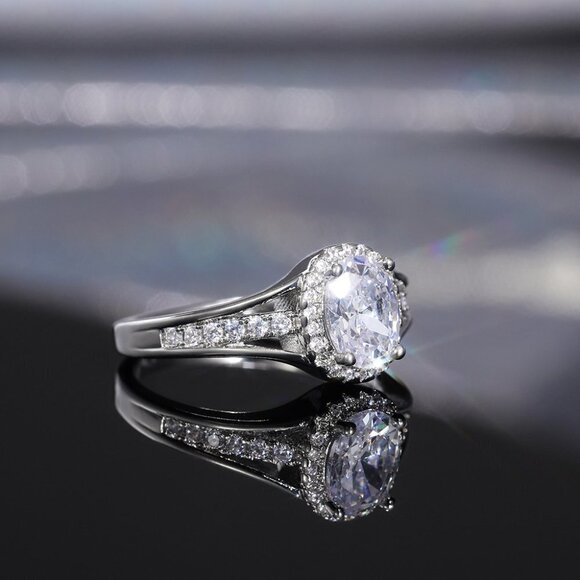 ⚡Three Layer Crystal Pure Oval Zircon Wedding Clear Rings for Women, MARR9021 - Picture 5 of 5